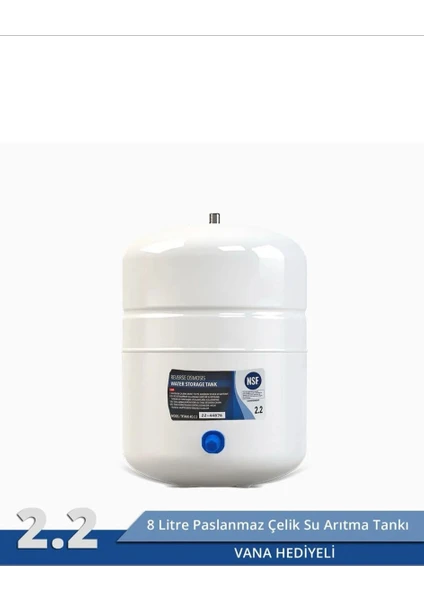 8 Litre Su Arıtma Tankı Nsf Onaylı , Tüm Arıtma Cihazlarıyla Uyumlu