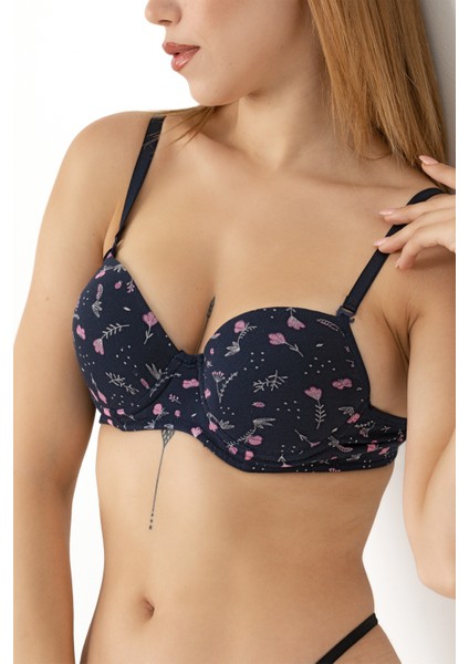 Desenli Push Up Sütyen