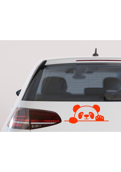 Panda Camdan Bakan Panda Oto Cam Yazısı 13X5 cm Araba Arkası Sticker Oto Cam Sticker Yazı Modelleri