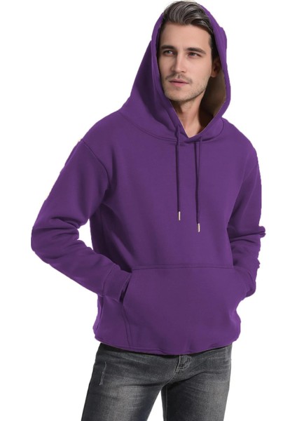 Erkek Ultra Termal Kapüşonlu Sherpa Astarlı Kanguru Cepli Sweatshirt modelleri