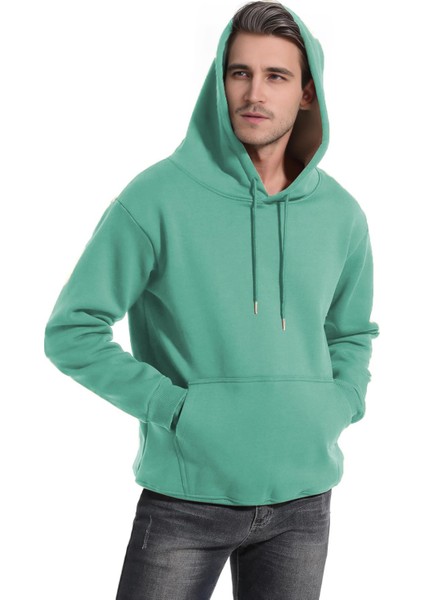Erkek Ultra Termal Kapüşonlu Sherpa Astarlı Kanguru Cepli Sweatshirt modelleri