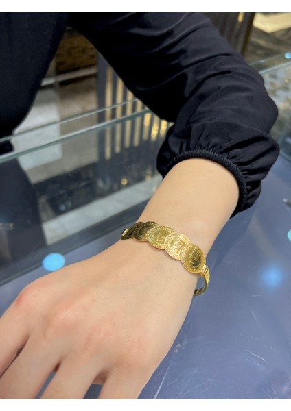 22 Ayar Beş Çeyrekli Kelepçe 16 gr Yatırım Amaçlı Şık Tasarım