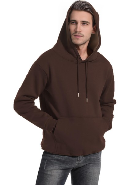 Erkek Ultra Termal Kapüşonlu Sherpa Astarlı Kanguru Cepli Sweatshirt modelleri