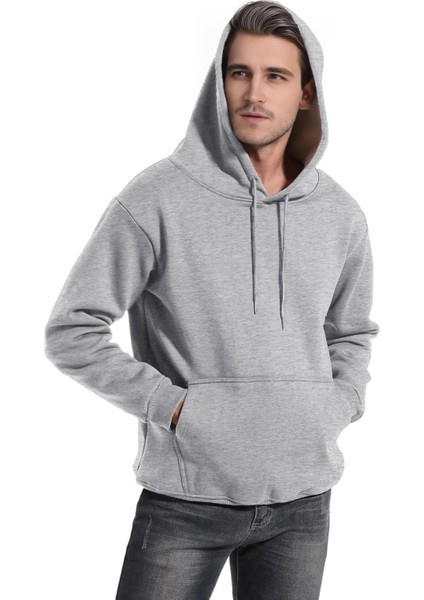 Ghassy Co. Erkek Ultra Termal Kapüşonlu Sherpa Astarlı Kanguru Cepli Sweatshirt