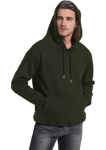 Erkek Ultra Termal Kapüşonlu Sherpa Astarlı Kanguru Cepli Sweatshirt modelleri