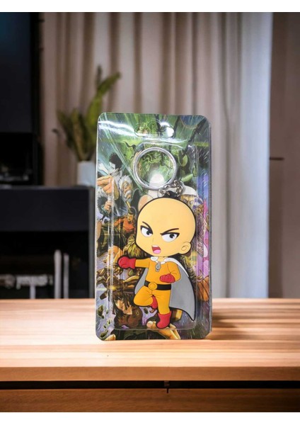 One Panch Man Silikon Çanta Aksesuarı Anime Oyuncak Figürler Karikatür Unisex Anahtarlık