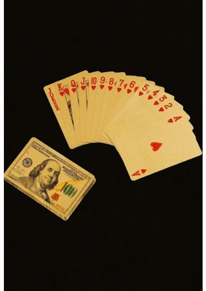 Bossvegas Dolar Şeklinde Su Geçirmez Pvc Altın Iskambil Kartı Seti Vegas Kumar fiyatları