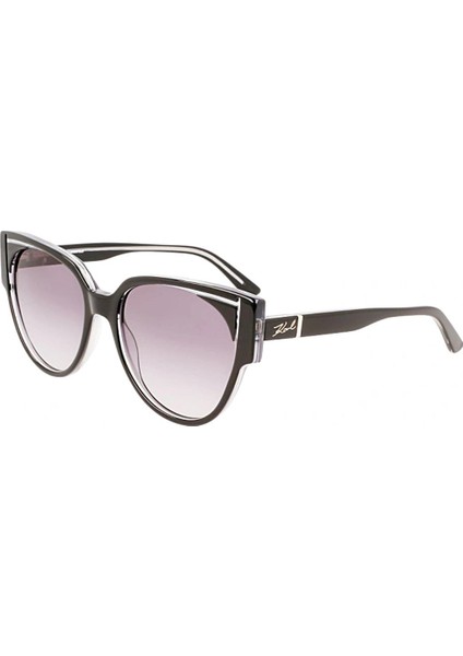 Karl Lagerfeld Kl 6068S 005 55 Kadın Cat Eye Kristal Siyah Kemik Güneş Gözlüğü