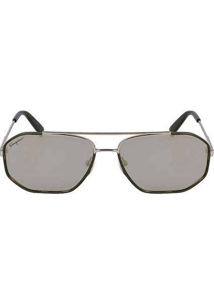 Sf 303SL 726 60 Erkek Aynalı Geometrik Koyu Yeşil Metal Güneş Gözlüğü fiyatları
