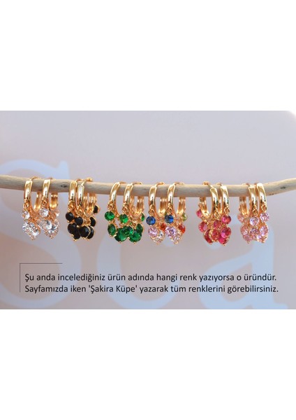 Soft Multicolor Sallantılı Küpe Çok Renkli Taşlı Şakira Küpe