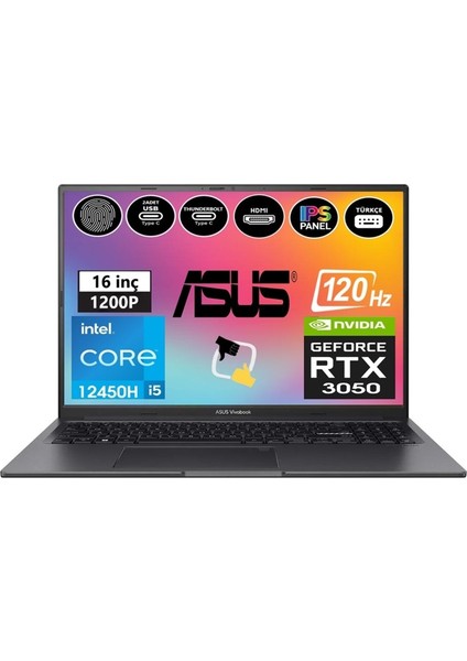 Vivobook 16X K3605ZC-N1013W I5-12450H 16GB 1tb SSD RTX3050 16" Fullhd Windows 11 Home Taşınabilir Bilgisayar Snertech