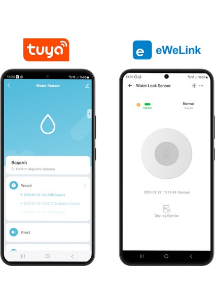 Zigbee Su Baskını Sensörü - Tuya, eWelink, Home Assisant, Zigbee2MQTT, ZHA Destekli Su Algılama Sensörü indirimleri