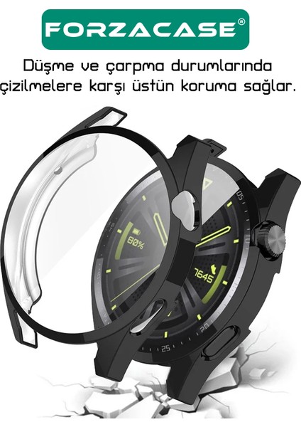Huawei Watch Gt 3 46MM ile Uyumlu Önü Kapalı Ekran Korumalı Silikon Kılıf - FC010 indirimleri