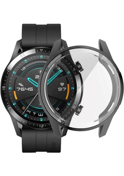 Huawei Watch Gt 2 46MM ile Uyumlu Önü Kapalı Ekran Korumalı Silikon Kılıf - FC010