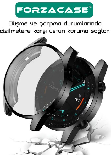 Huawei Watch Gt 2 46MM ile Uyumlu Önü Kapalı Ekran Korumalı Silikon Kılıf - FC010 fırsatları