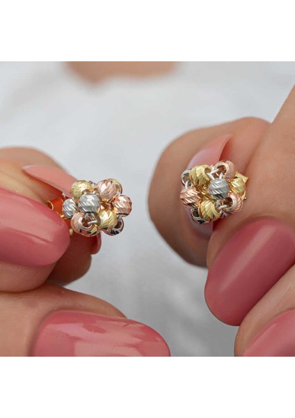 Gümüş Renkli Dorika Kadın Çivili Küpe