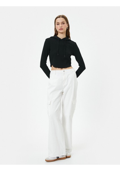 Kapüşonlu Tişört Baskılı Crop Uzun Kollu fiyatları