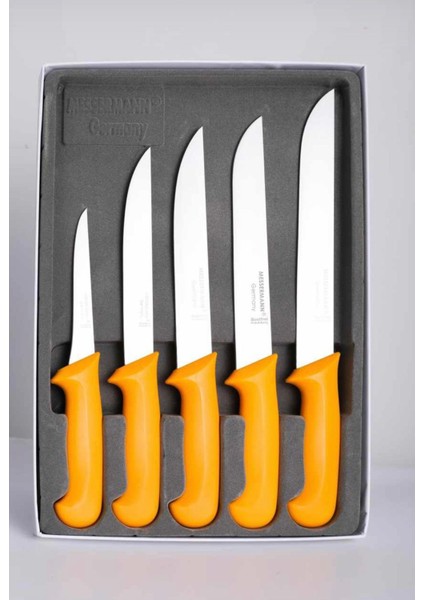 Messermann Germany Sefertech | Bıçak Seti - (5 Parça / Sarı) Solingen Şef Bıçağı Takımı