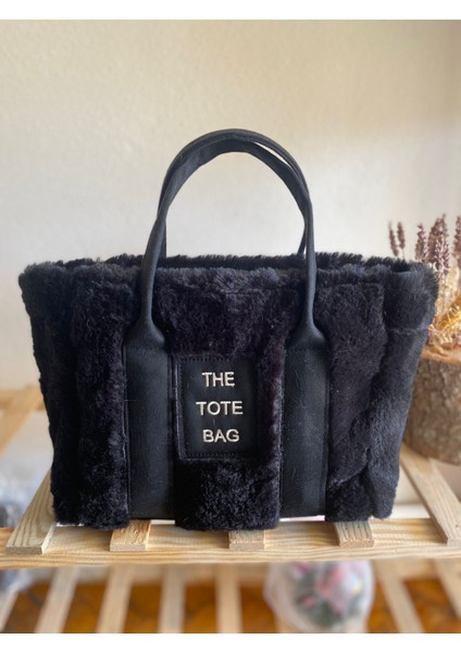 The Tote Bag Nubuk Kolon Kadın El ve Omuz Peluş Çanta