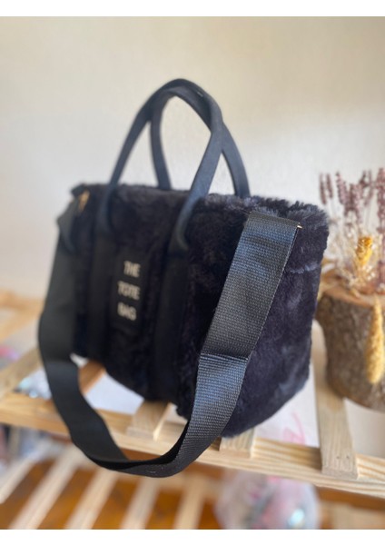 The Tote Bag Nubuk Kolon Kadın El ve Omuz Peluş Çanta