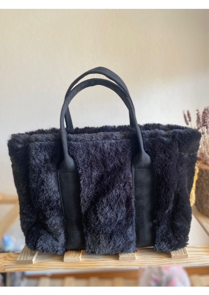 The Tote Bag Nubuk Kolon Kadın El ve Omuz Peluş Çanta
