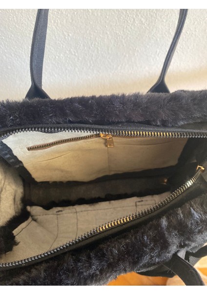 The Tote Bag Nubuk Kolon Kadın El ve Omuz Peluş Çanta