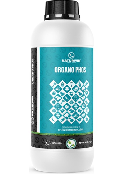 Organo Phos 1 Litre Azot Fosfor Sıvı Organomineral Gübre