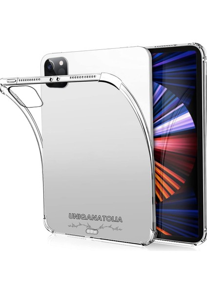 iPad Pro 12.9 Inç 2022 6.nesil Uyumlu Premium Şeffaf Silikon Kılıf