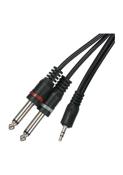 10 Metre 1x3.5 mm Stereo 2x6.3 mm Mono Kablo MR-1000