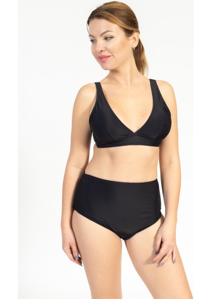 Kadın 749 Minimiser Yüksek Bel Bikini Takımı Siyah fiyatları