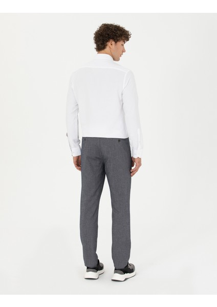 Erkek Açık Lacivert Slim Fit Çizgili Kanvas Pantolon 50278468-VR059