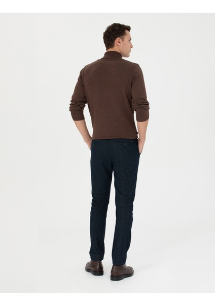 Erkek Lacivert Slim Fit Kanvas Pantolon 50278130-VR033
