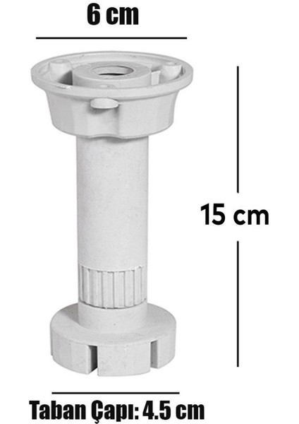 Ayarlanabilir Dolap Mobilya Mutfak Tezgah Yükseltme Yükseltici Ayağı Ayarlı 15 Cm Gri Ayakları