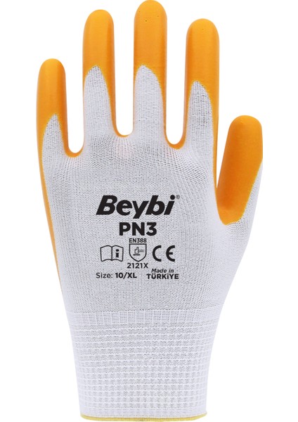 Pn3 Polyester Örme Nitril Eldiven 12 Çift