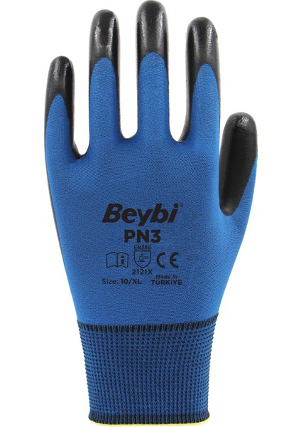 Pn3 Polyester Örme Nitril Eldiven 12 Çift