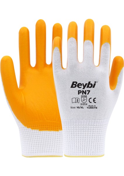 Pn7 Polyester Örme Nitril Eldiven 12 Çift