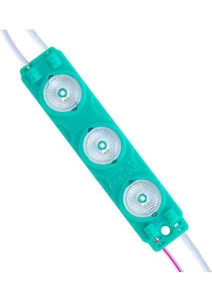 Powermaster 12 Volt 1.5 Watt Yeşil 2835 73 x 16 mm IP65 195 210 Lümen 170 Derece Mercekli Modül LED
