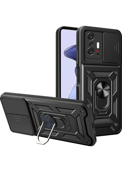 Xiaomi Mi 11T Mi 11T Pro Kılıf Kamera Korumalı Sürgülü Yüzüklü Standlı