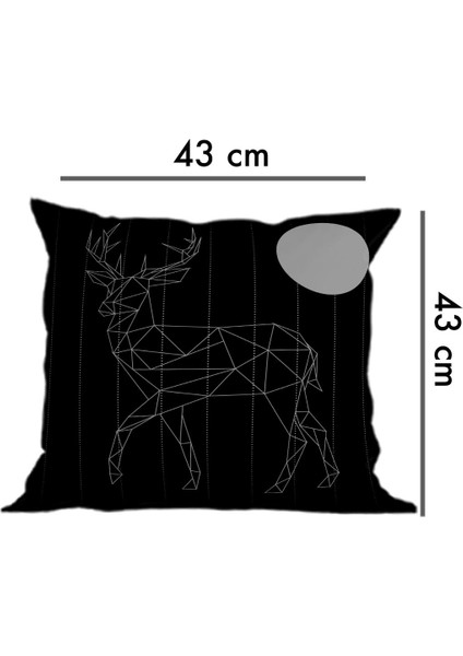 Çift Tarafı 3D Dijital Baskılı 4'lü Yastık Kılıfı Kırlent Kılıfı ve Amerikan Servis Runner Set
