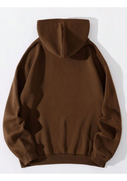 Unisex Feelings Baskılı Üç Iplikli Kapüşonlu Sweatshirt