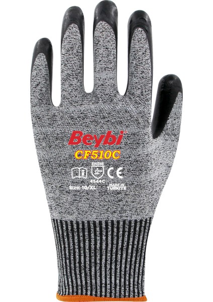 CF510C Köpük Nitril Kaplı Kesilmeye Dirençli Eldiven 12 Çift