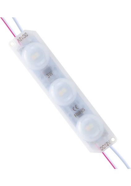 Go İthalat Modül LED 12V 3W Soğuk Beyaz + Gün Işığı 2835 93 x 21MM IP65 220-240LM 180 Derece (2818)