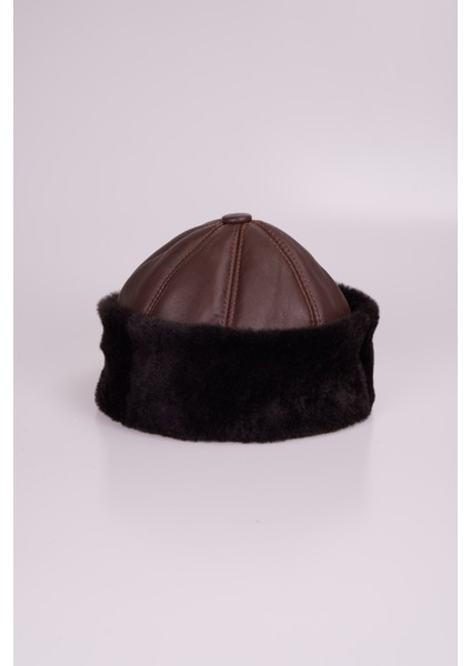 Hakiki Deri İçi Kürklü Çeçen Şapka