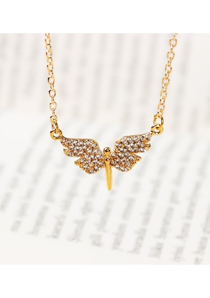 Yleaf Melek Kolye Gold Zirkon Taşlı Melek Kolye modelleri
