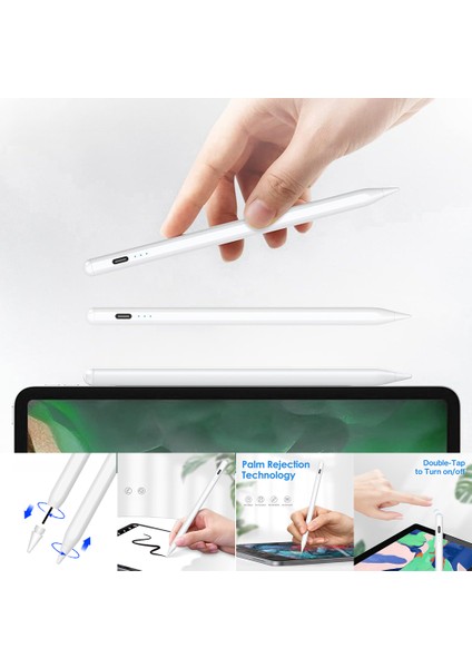 iPad Pro 12.9 Inç 3.4.5.6. Nesil Uyumlu Palm Rejection Avuç Içi Reddetmeli Stylus Kalem