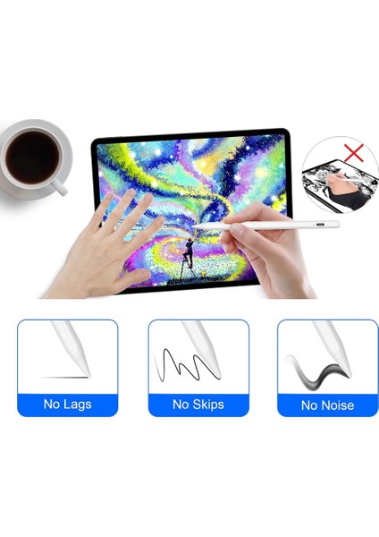 iPad Pro 12.9 Inç 3.4.5.6. Nesil Uyumlu Palm Rejection Avuç Içi Reddetmeli Stylus Kalem