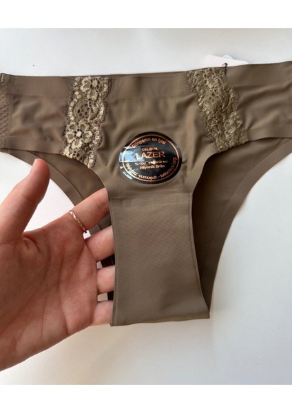 Orijinal Lazer Kesim Üstün Kalite Spandex Invisible Dikişsiz Dantelli Slip- 2804