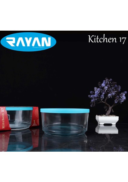 Kitchen Plastik Kapaklı 17 cm Saklama Kabı Cam