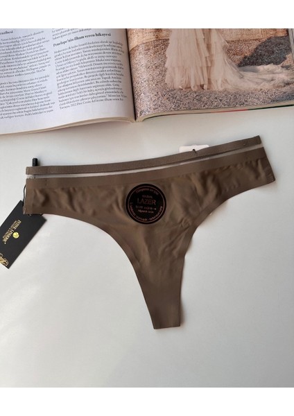 Orijinal Lazer Kesim Spandex Invisible Dikişsiz Transparan Detaylı Tanga- 2803