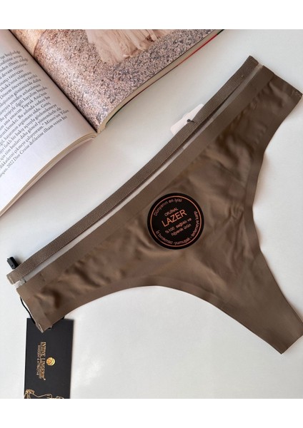 Orijinal Lazer Kesim Spandex Invisible Dikişsiz Transparan Detaylı Tanga- 2803